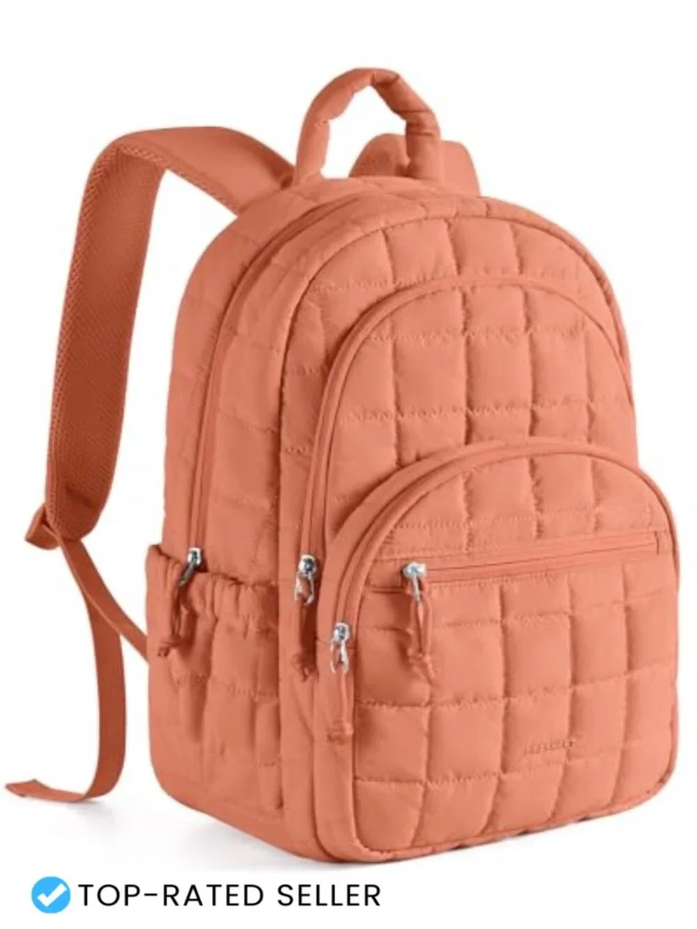 Quilted Laptop Backpack, Water-Resistant College Daypack, Padded Straps, 15.6